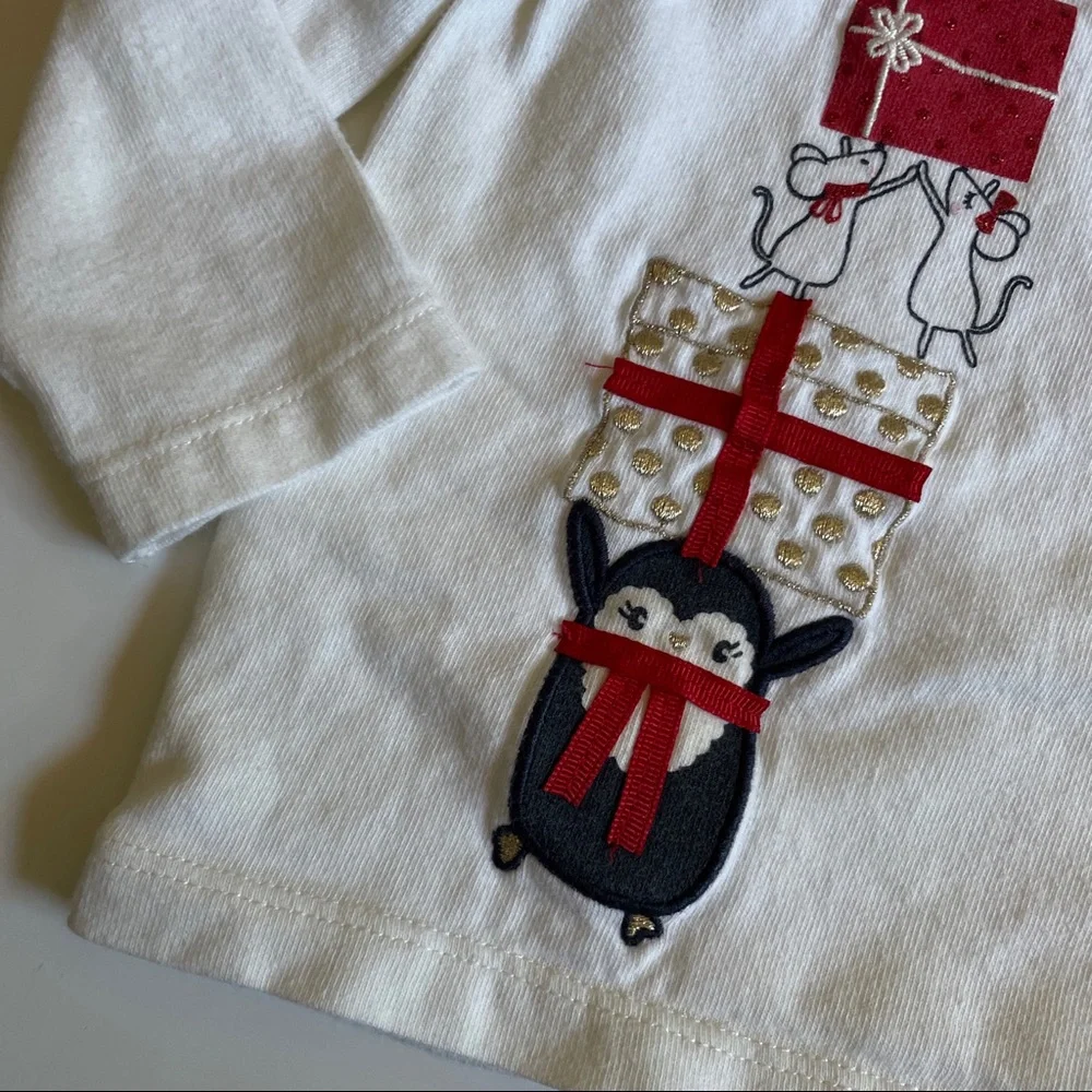 Gymboree Hoho Shop Penguin Winter Gift shirt